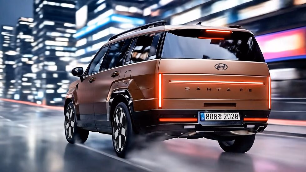 hyundai santa fe facelift rear rendering gotcha cars