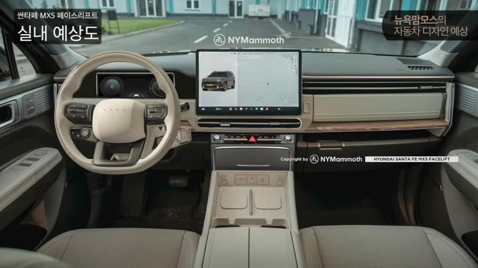 hyundai santa fe facelift interior