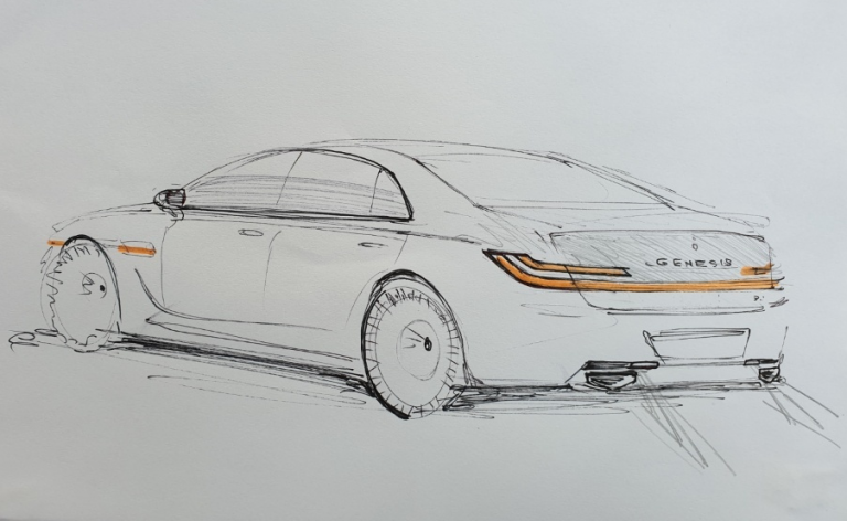 Genesis G90 Sketched After Private Showroom in South Korea  Korean Car