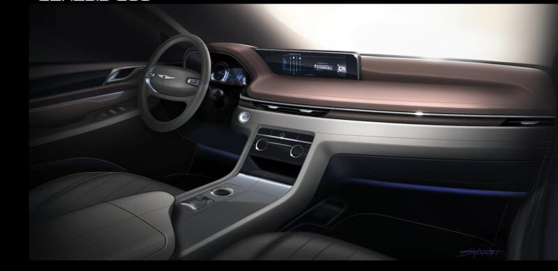 Genesis GV80 SUV Interior Sketch