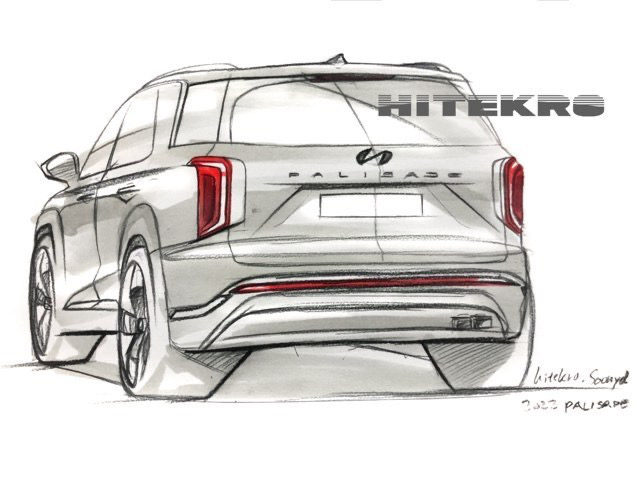 Hyundai Palisade Facelift Sketch Rendering