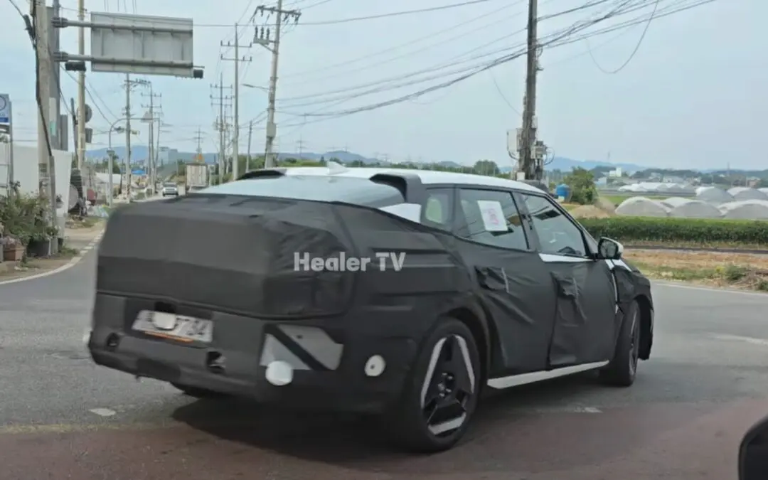 KIA EV4 Prototype Spied Up Close