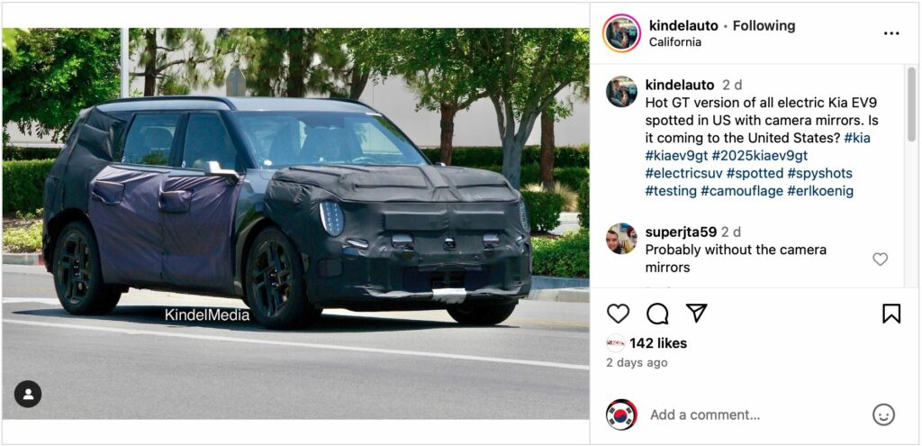 kia ev9 gt spied california kindelmedia 2