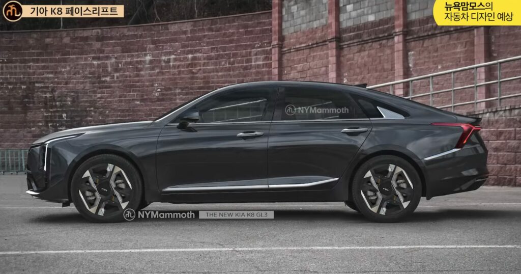 kia k8 facelift rendering based teaser 2