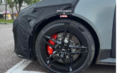 Hyundai IONIQ 6 N Spied Up Close with N Red Caliper