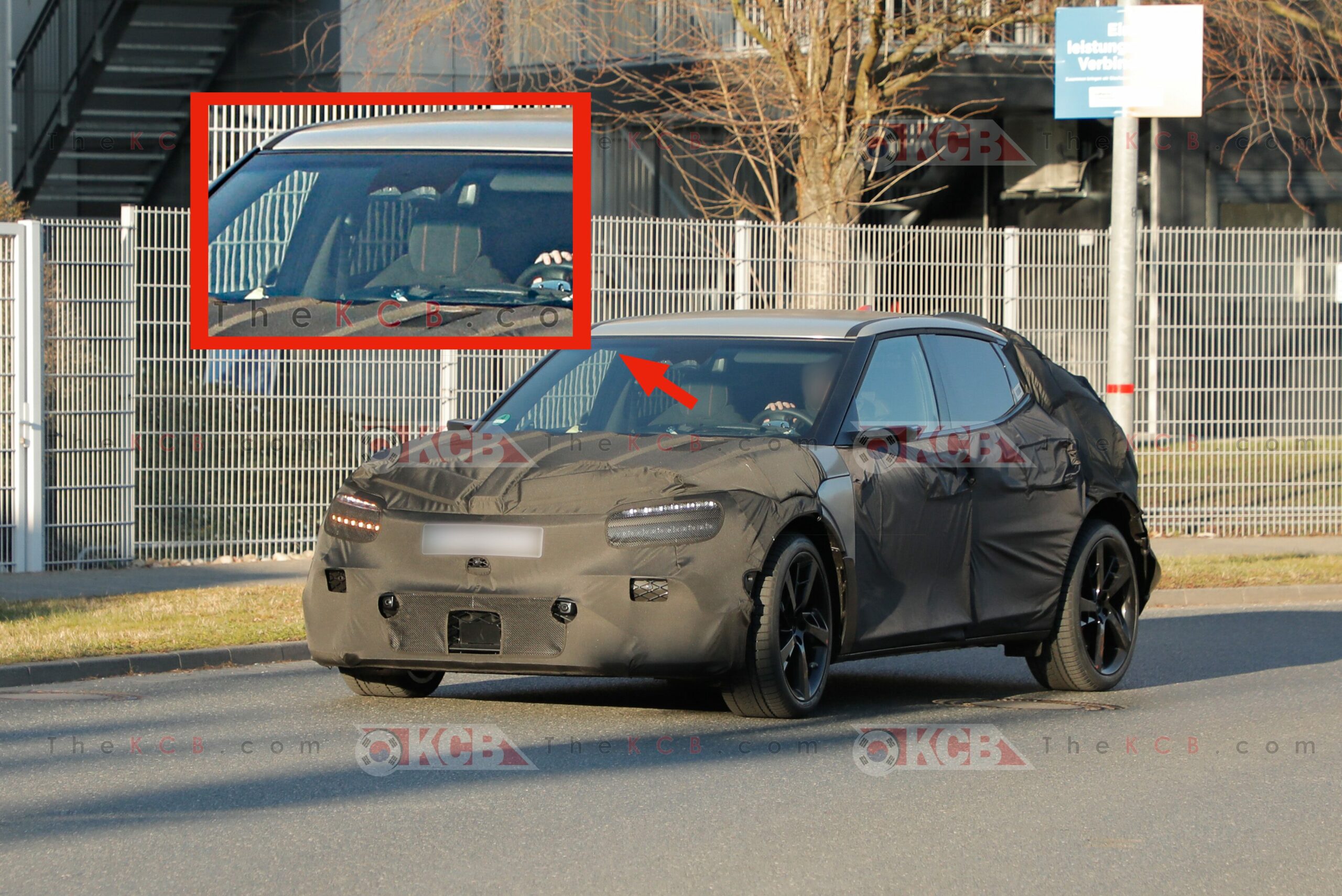 genesis gv60 magma spied up close seats