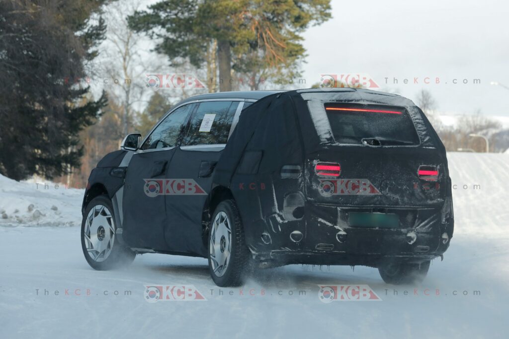 genesis gv90 spied in the snow