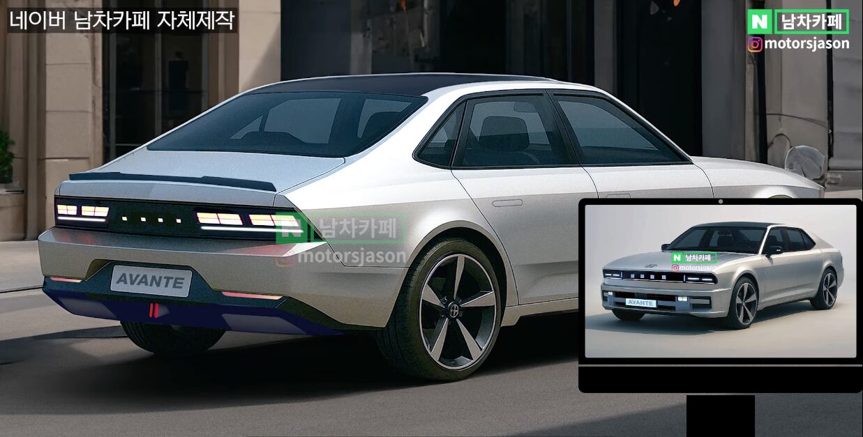 hyundai elantra hyundai avante cn8 rendering retro design