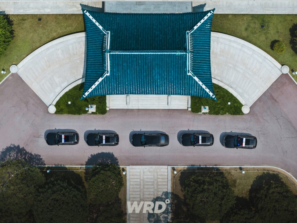 Aerial view of Project712 Presidential G at Blue House helicopter landing pad