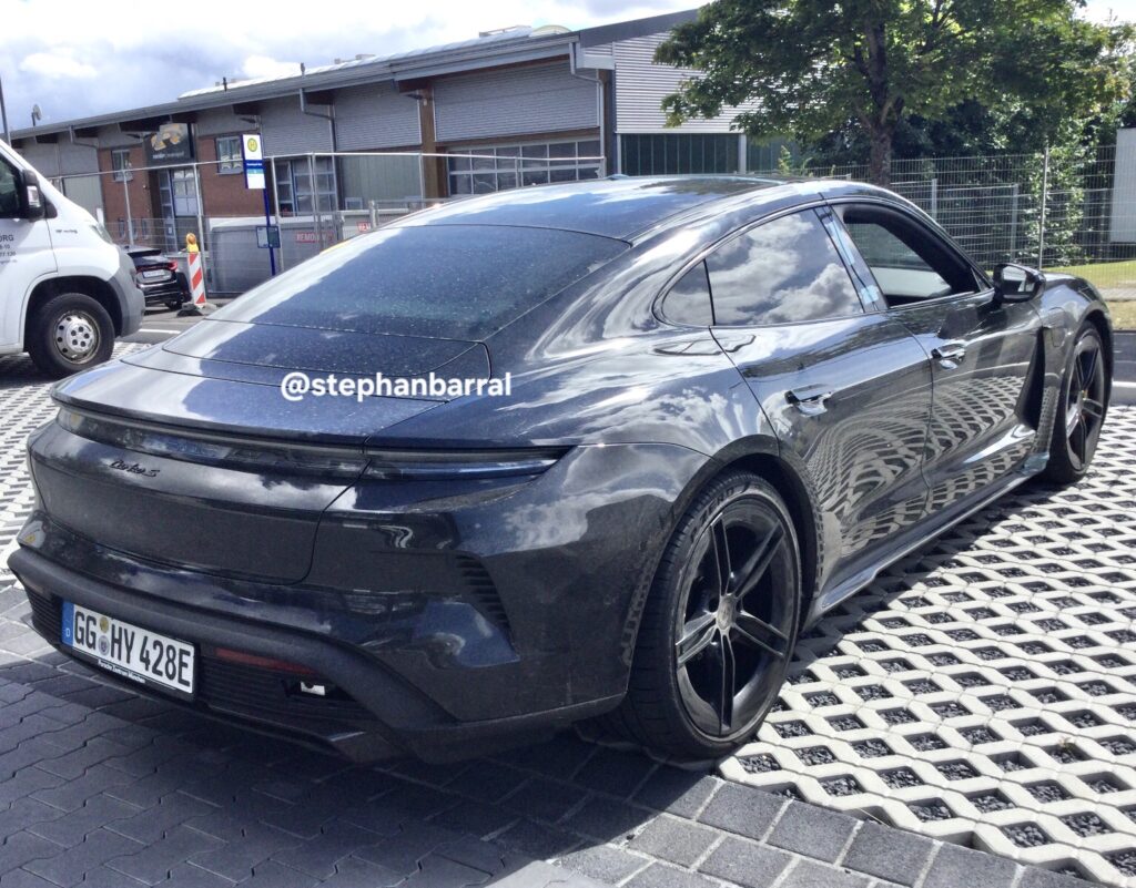 new porsche taycan spied with hyundai plates at hyundai building at the nurburgring 2