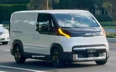 KIA PV5 Prototype Spied in California with Orange DRLs