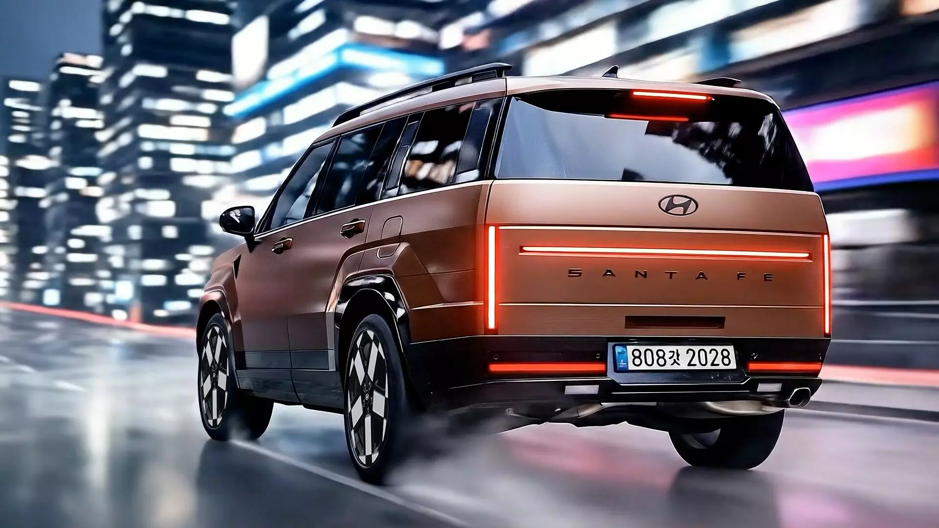 hyundai santa fe facelift rear rendering gotcha cars