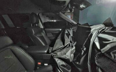 Another Spy Photo Shows PLEOS Screen Inside Hyundai Santa Fe Facelift