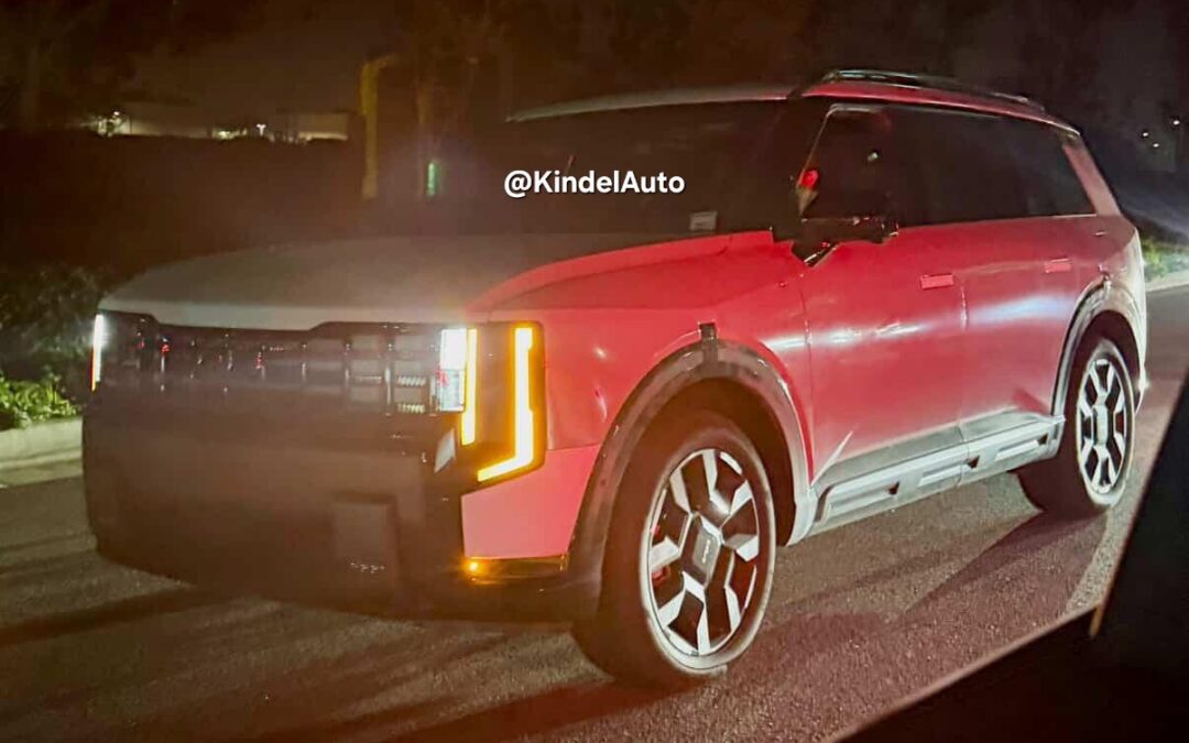 2027 Kia Telluride X-Pro Captured Testing in California at Night