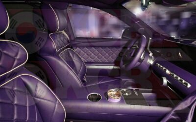 Genesis GV90 Interior Reimagined: Purple and Brown Colors via AI Rendering